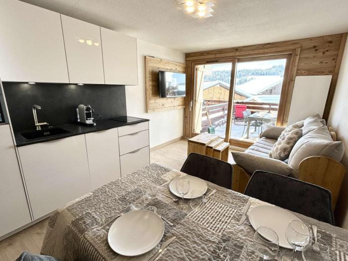 Studio cabine rénové aux Saisies pour 4 pers, terrasse - FR-1-594-339