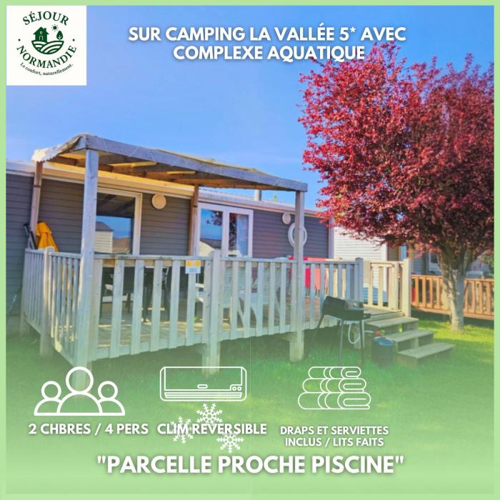 262- Joli Mobilhome 4 Pers 2 chambres Clim Camping 5 étoiles