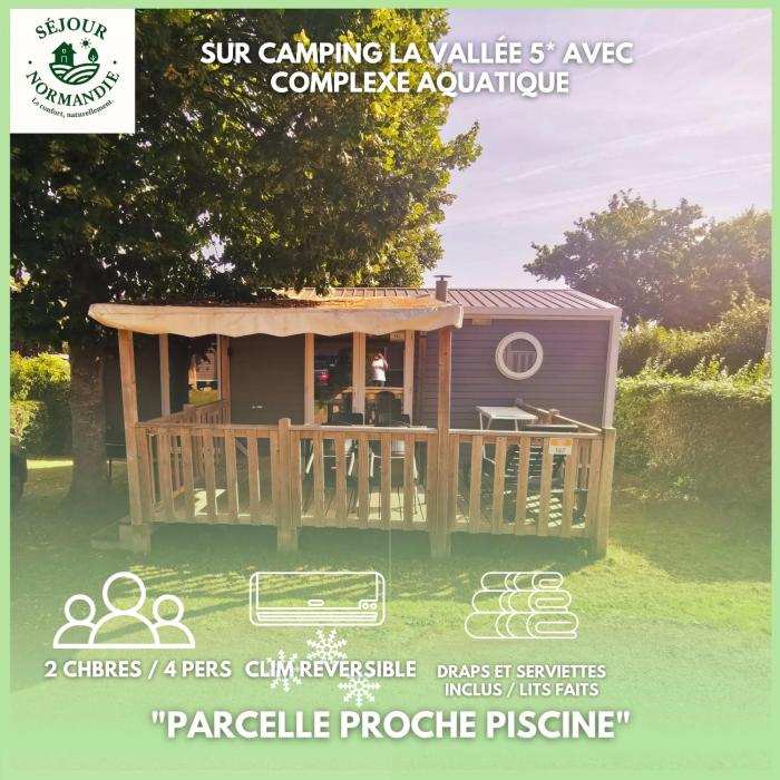 H147-Mobilhome cosy 2 chambres 4 personnes camping 5 étoiles