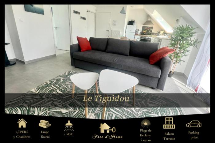 Le Tiguidou, Cosy, lumineux, 2-6 pers, plage 300m