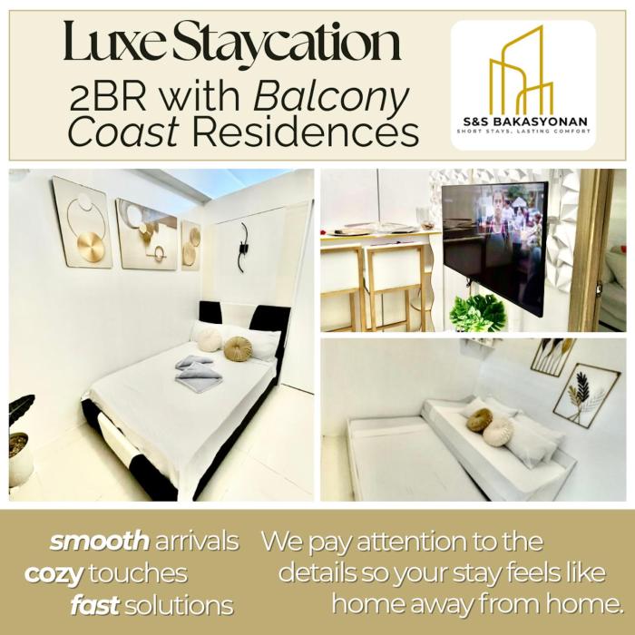 Luxe Staycation-2BR with Balcony and City View near MOA, World Trade Center, PICC at Coast Residences