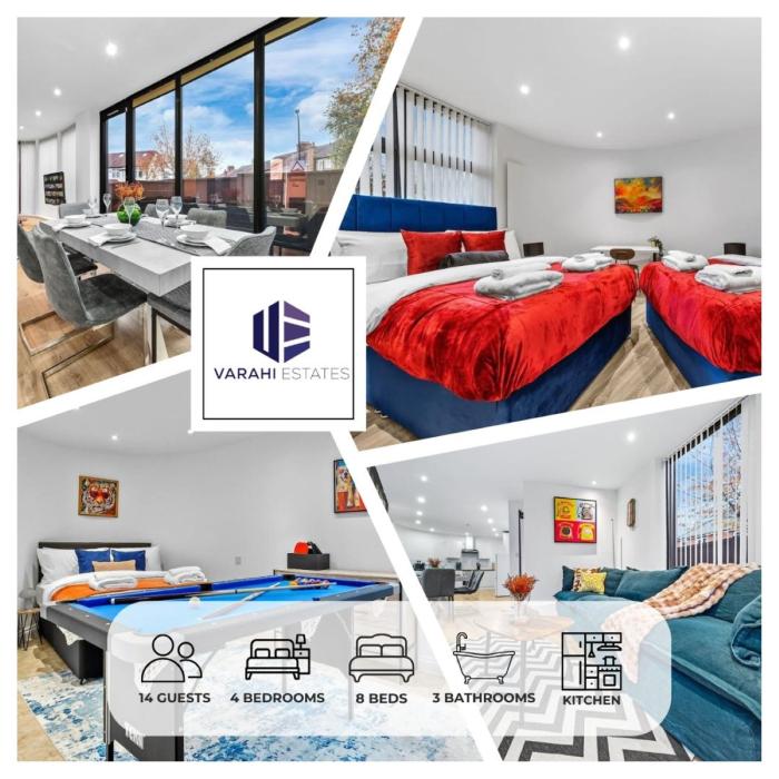 Modern 4BR Designer Home Near London Families & Groups Welcome Games Room, Private Backyard & Parking