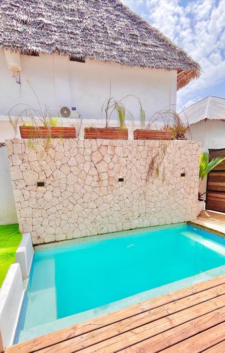 Stunning Private 8 sleeper Villa with private plunge Pool, Wi-Fi, AC TV 90m Paje Beach Zanzibar