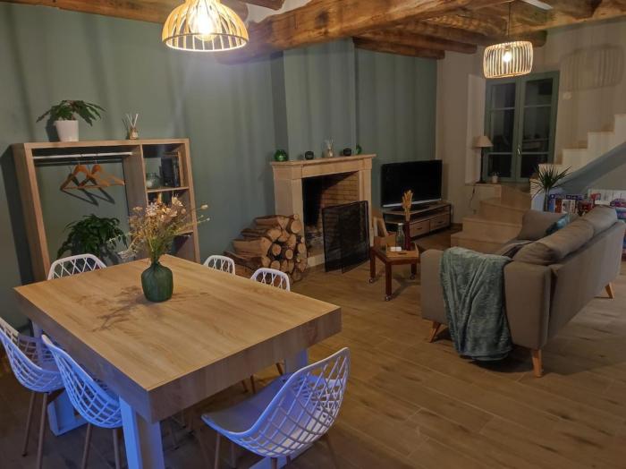 Cozy house with fireplace