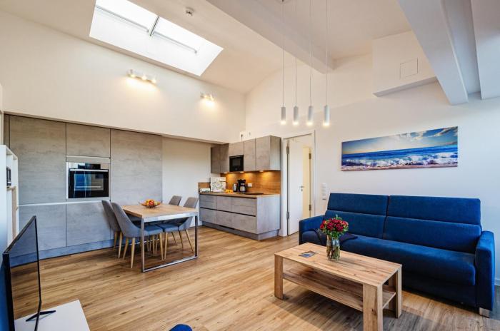 Prora - Dachgeschoss Ferienwohnung mit Dachterrasse, Balkon und Gemeinschaftssauna - Meerestraum Dachterrasse