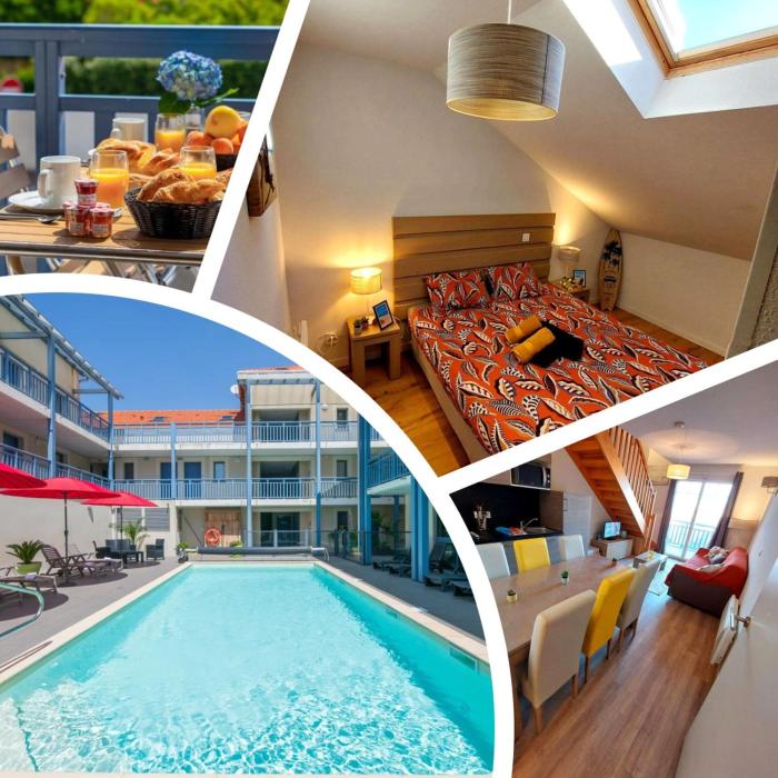 Plage 50M piscine parking spa Duplex cosy 6 pers