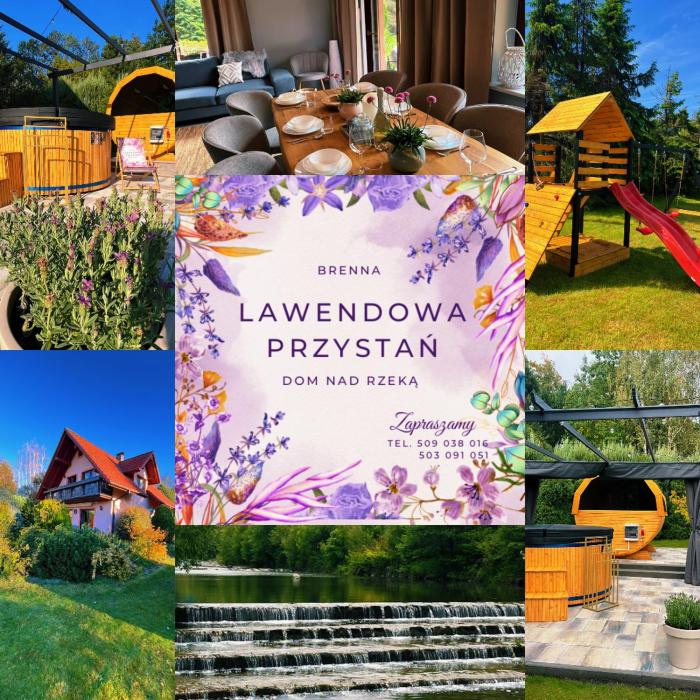 LAWENDOWA PRZYSTAŃ - dom nad rzeką - Brenna, 10 osób, sauna, balia z jacuzzi, ogród, plac zabaw