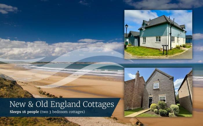 Old and New England Cottages - two 3 bedroom cottages nearby - Part of the The Bay Filey Holiday Village with pool, gym and direct beach access, pub, restaurant, tennis and meadows walks