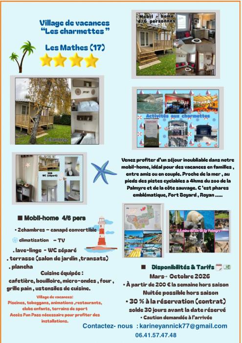 Mobilhome 2 chambres les charmettes siblu