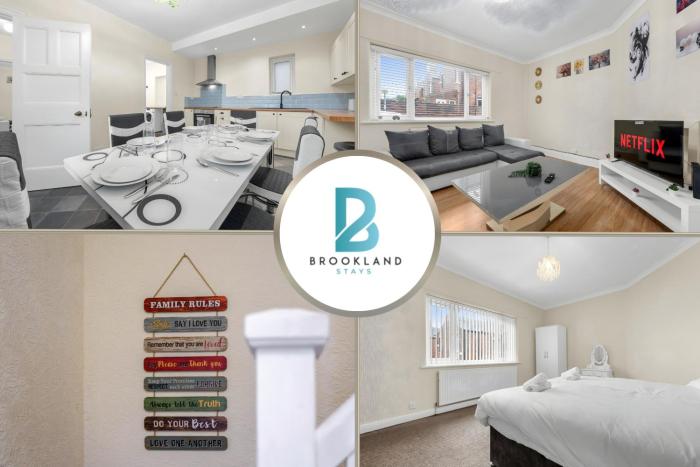 Two Bedroom House by Brookland Stays Serviced Accommodation Short Lets Middleton with Free WiFi