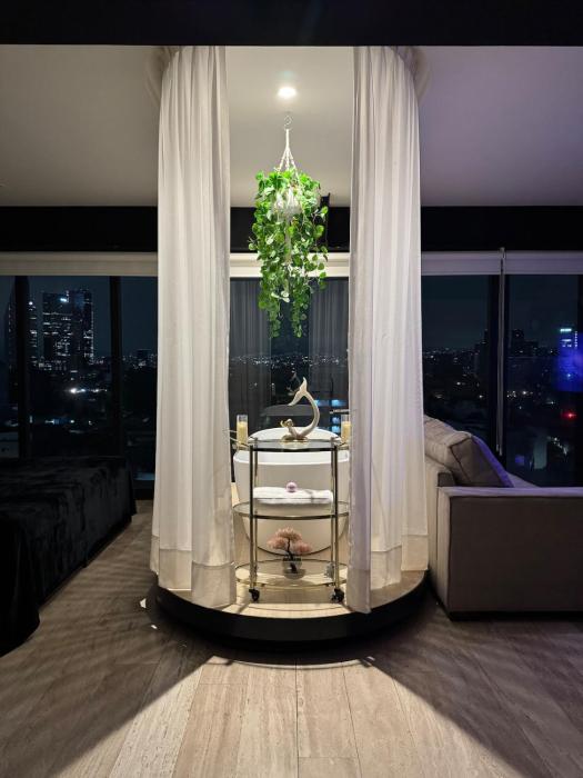 Luxury loft with tub and city view