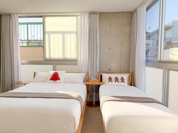 401Room,7-minute walk from Uguisudani Station located on the 4nd floor of an apartment-style building Twin room No elevator
