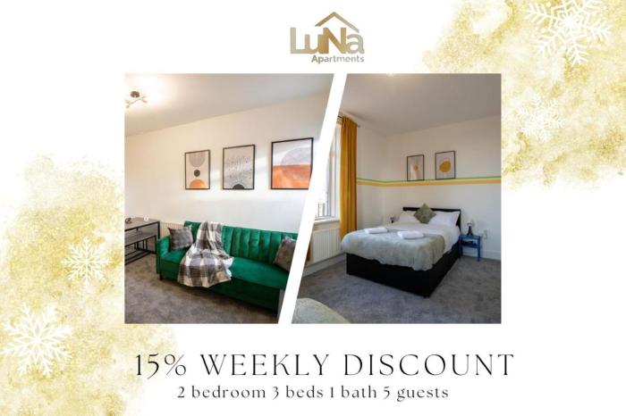 Comfortable 2-Bedroom Stay 1 Bath 5 Guests