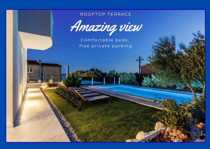 Dalmatina Hill - Sea View Villa with Private Pool, Rooftop Terrace & Free Parking