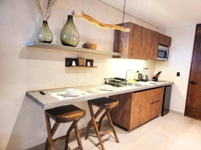 Estudio nuevo en Tulum 5 minutos de la playa con alberca y Gym