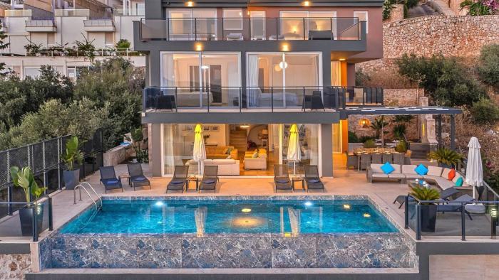 Kalkan 5 bedroom seaview villa with private pool hot tub
