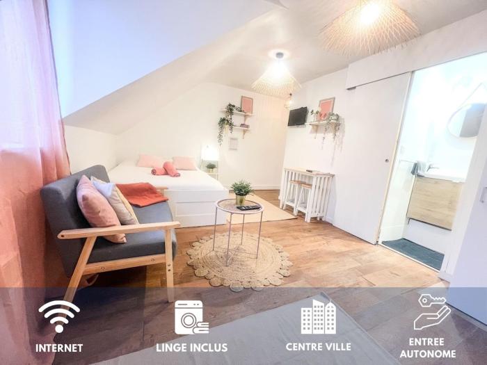 Studio cosy Centre-ville, proche gare et plage