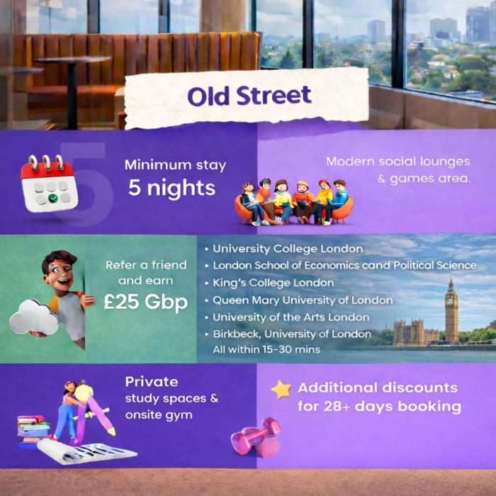 Student Only Modern Studio at Old Street near Shoreditch & Liverpool Street