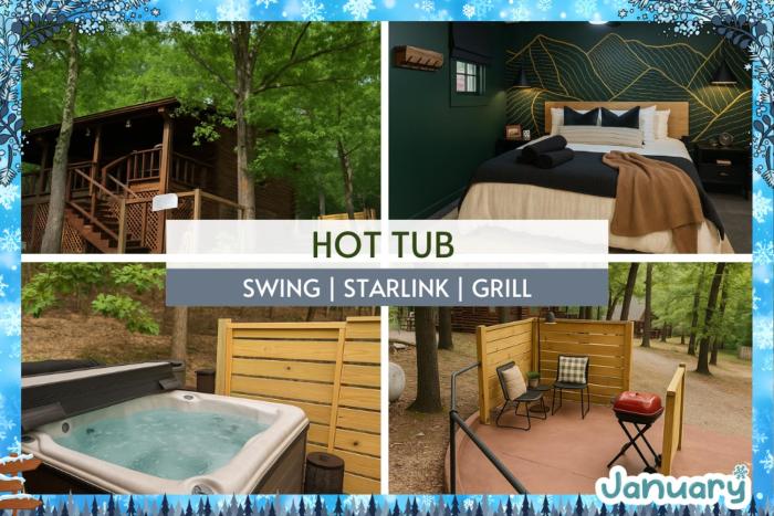 NEW Hot tub, Fireplace, Swing, Modern Cabin
