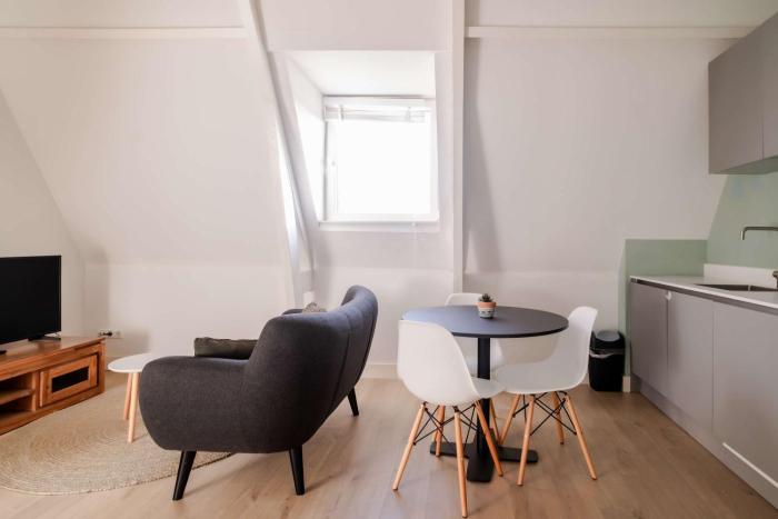 One Bedroom Apartment with Sloped Ceiling