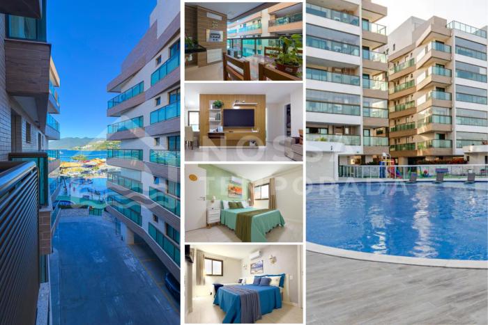 Apto Vista Mar a 50m da Praia dos Anjos - Residence Club com Piscina e Churrasqueira