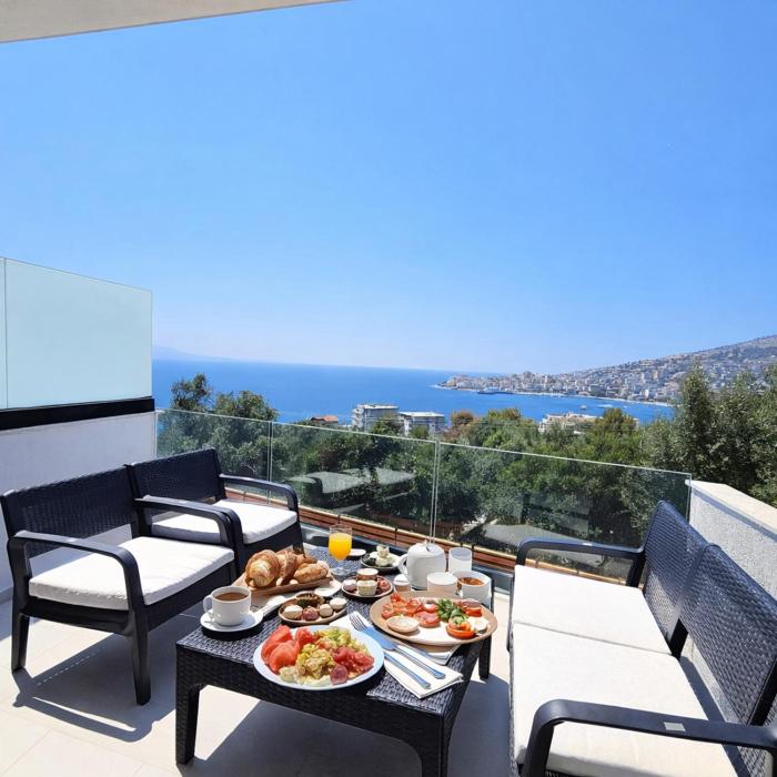 Blue Horizon And Seaside Serenity