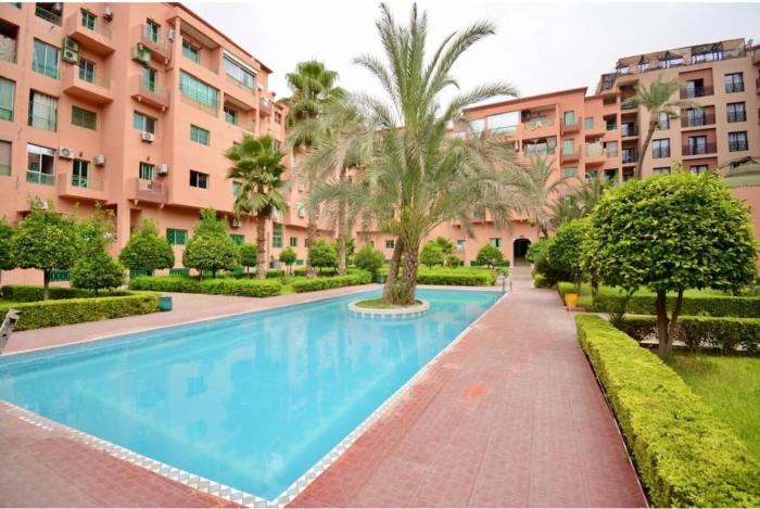 Appartement moderne avec terrasse, piscine et parking à Semlalia Guéliz, Marrakech