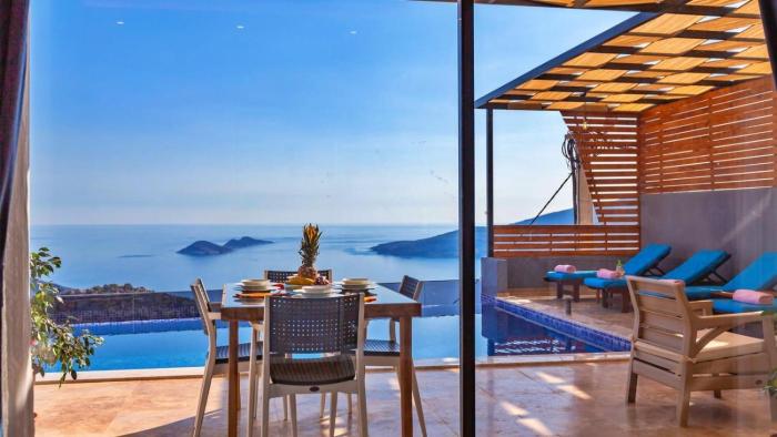 Kalkan 2 bedroom Seaview villa with private pool Jacuzzi