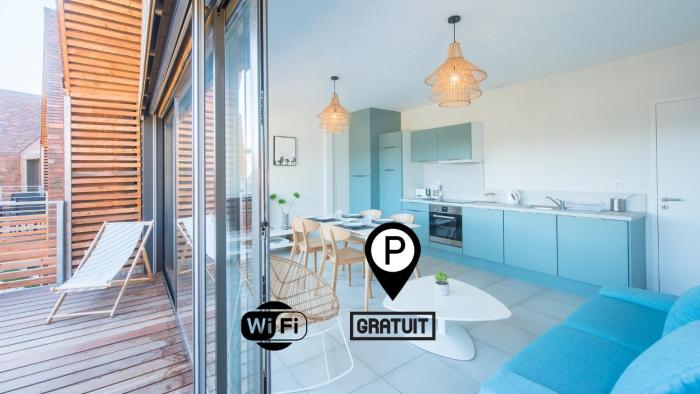 SWEET HOME Balcon Terrasse parking privé et linge compris