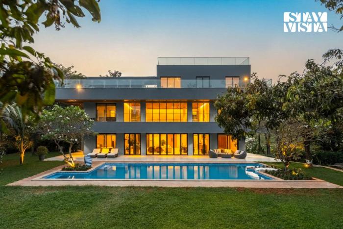 Reflection House by StayVista with Pool, Terrace bar, Indoor games & Exquisite interiors in a nutshell