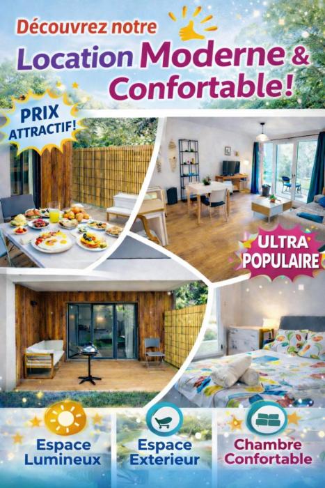 Le Cottage Jardin élégant & cosy, plage pour 6 personnes, animaux admis Biscarrosse