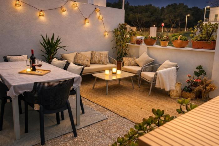 Peaceful Beach House in Son Serra de Marina, terrace, 3 min walk to sea