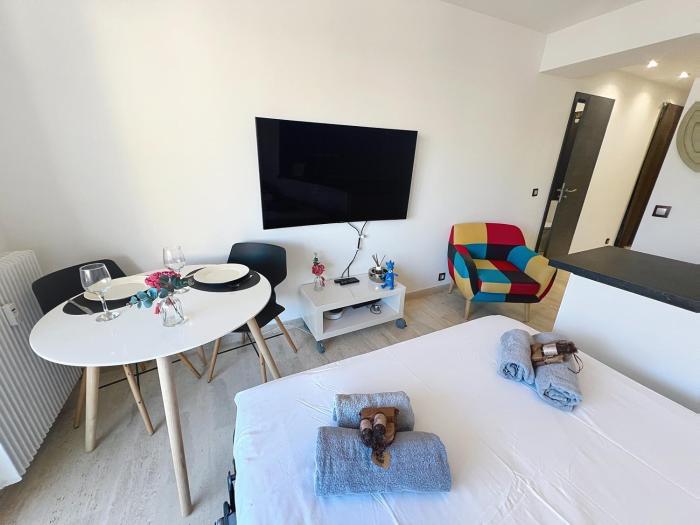 Bright and vast studio terrace easy parking Cannes heart of town 1 mn