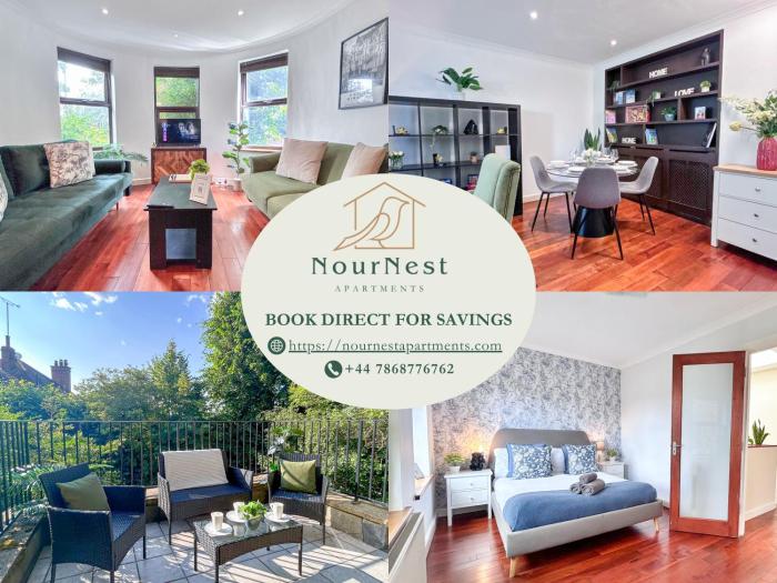 Promo Rate - Crouch End 4-Bedroom Home with Balcony & Parking near Alexandra Palace by NourNest Apartments