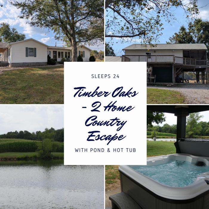 Timber Oaks 2-Home Country Retreat Pond & Hot Tub