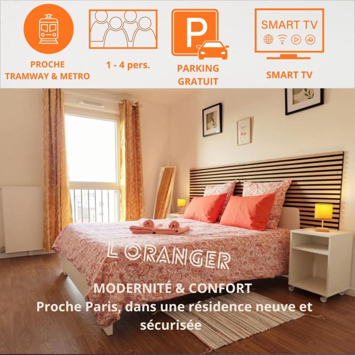 LORANGER cosy, moderne, parking privé, proche tramway