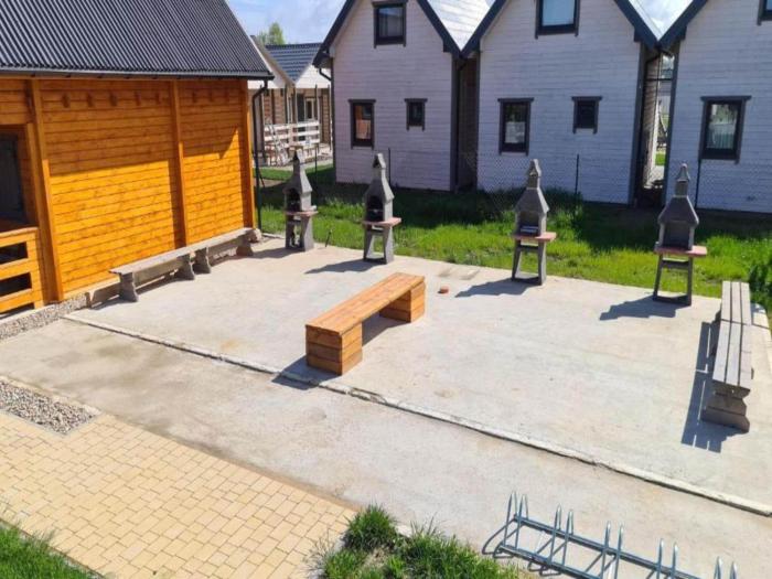 Two-story holiday homes close to the seaside beach