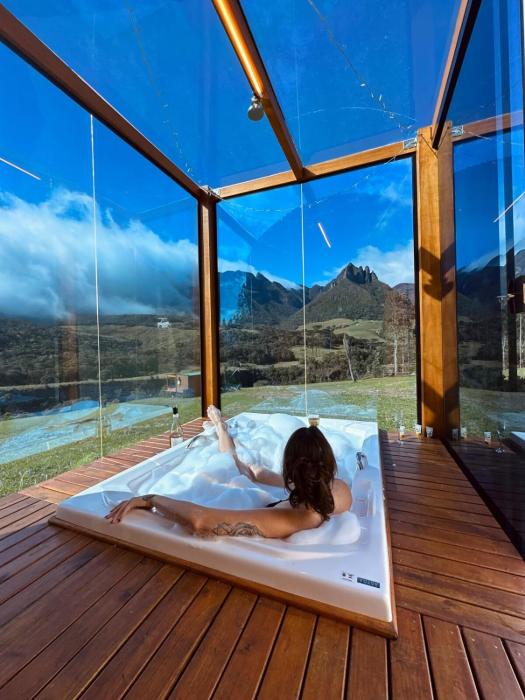 Cabana Barril com banheira e vista Soldados Sebold