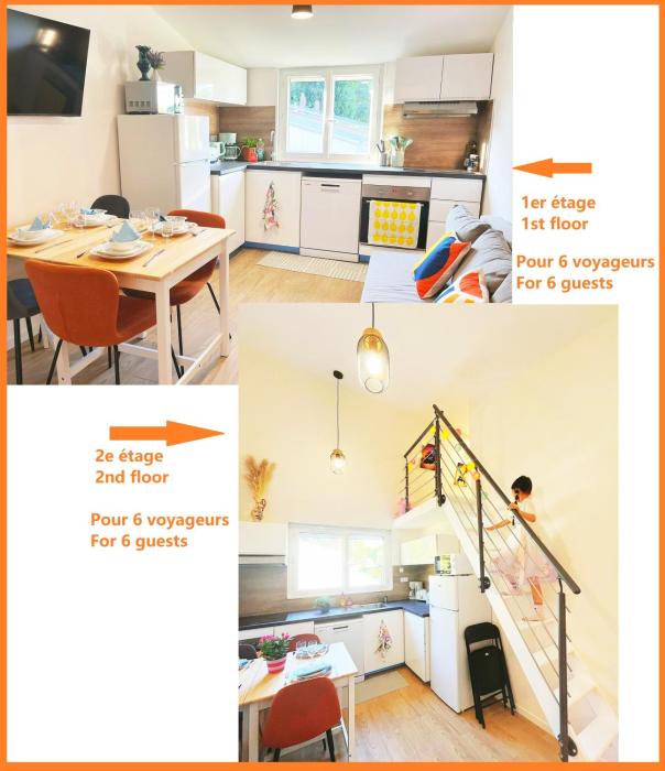 12pers -2 appart - Gare 8min à Pied - 15 Parc Disney et 20 Paris - Parking x3