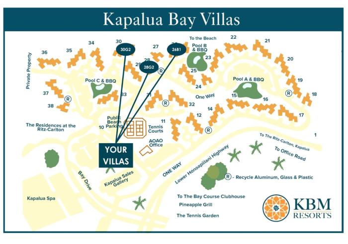 Kapalua Bay Villas 3 Free Rental Cars KBM Resorts Large Master Suites 3 Units 3 Bedrooms ML-2092