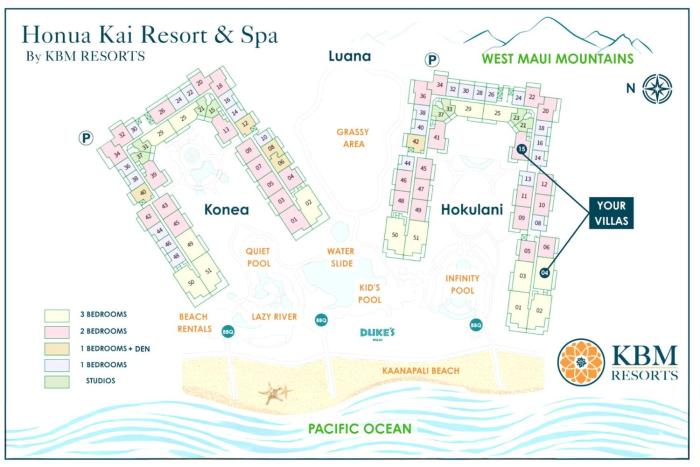 Honua Kai Hokulani 2 Free Rental Cars KBM Resorts Extra Large Lanai 2 Units 5 Bedrooms ML-1904