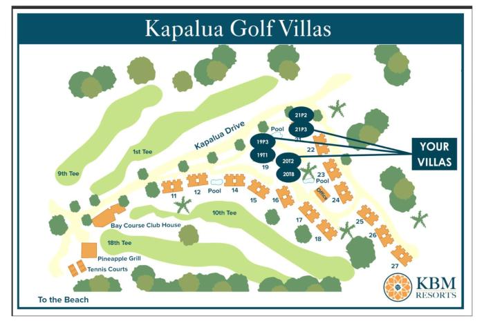 Kapalua Golf Villas 6 FREE Rental Cars KBM Resorts Large Bedrooms 6 Units 9 Bedrooms ML-2387