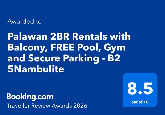 2BR Condo Rentals with Balcony, FREE Pool, Gym and FREE Secure Parking near Airport- B2 5Nambulite
