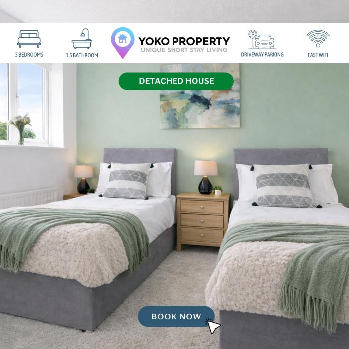 Detached House - Close to City Centre - Free Parking, Fast Wifi, Private Garden and Smart TV with Netflix by Yoko Property