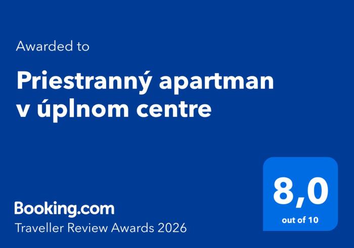Priestranný apartman v úplnom centre