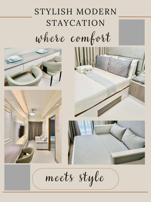Stylish Modern Staycation-1BR Condo with Pool view near MOA-Shore3 Tower4
