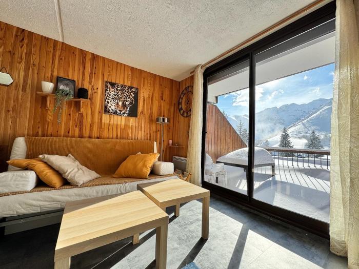 Appartement cosy au pied des pistes avec balcon et vue montagne