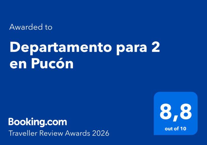 Departamento para 2 en Pucón