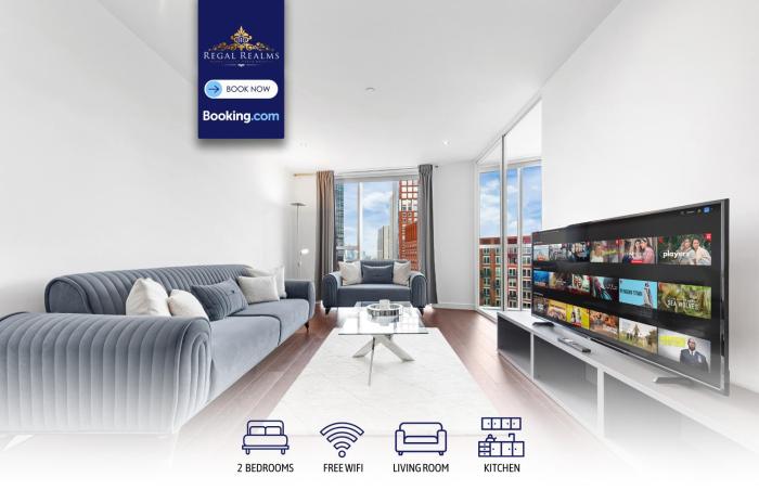 2 BR Apt By Regal Realms Short Lets & Serviced Accommodation London 18th Floor Sky View with Rooftop Access & Gym