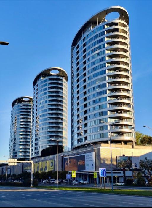 Three towers with parking and nice view